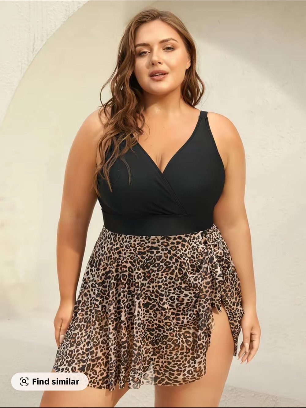 Bloom chic cheetah bathing suit flattering dress 4X